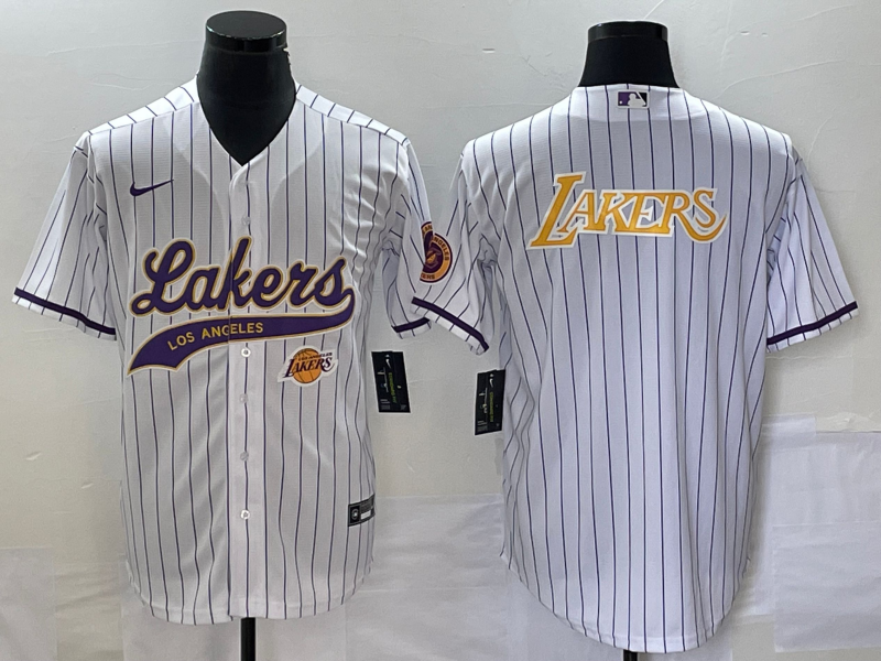 2023 Men Los Angeles Lakers Blank white NBA Jersey style 7